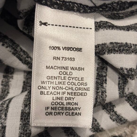 Spense Womens Sm Black White Striped Boxy Tunic Top Mixed Stripe Short Sleeve - Picture 7 of 9